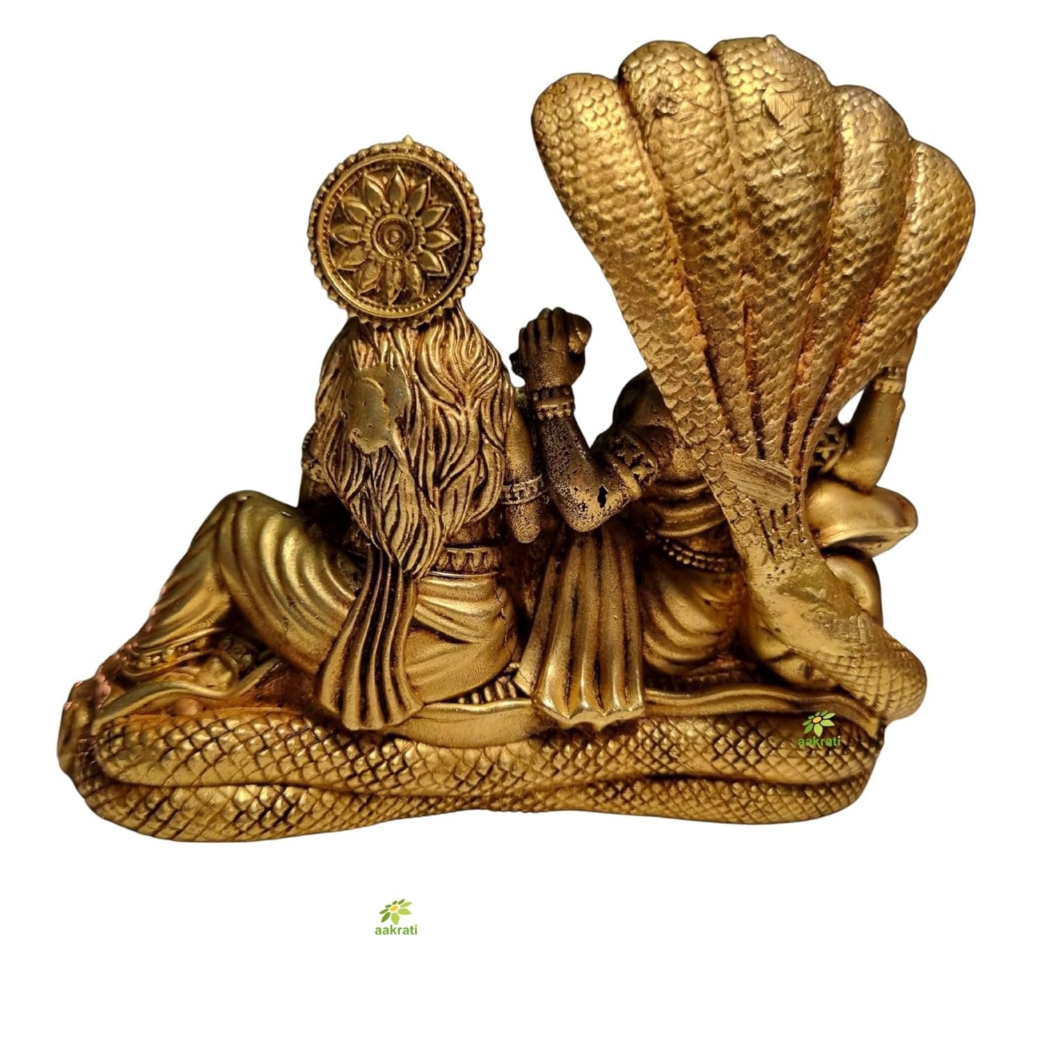 PeetalKraft Brass Lakshmi Vishnu Idol for Home Temple Pooja Decor, 10 x 10 x 5 cm, Premium Hindu God Murti for Vastu, Diwali, Housewarming & Wedding Gift || 350g