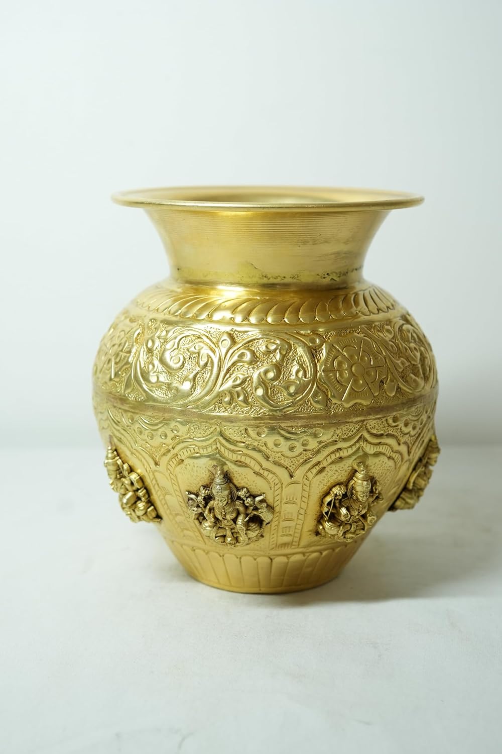 PeetalKraft Ashtalakshmi Pooja Kalash Decorative for Home Decor Temple Pooja Mandir Showpiece | Auspicious Ashta Lakshmi Design | Height 15 cm / 5.9 in | 480 g