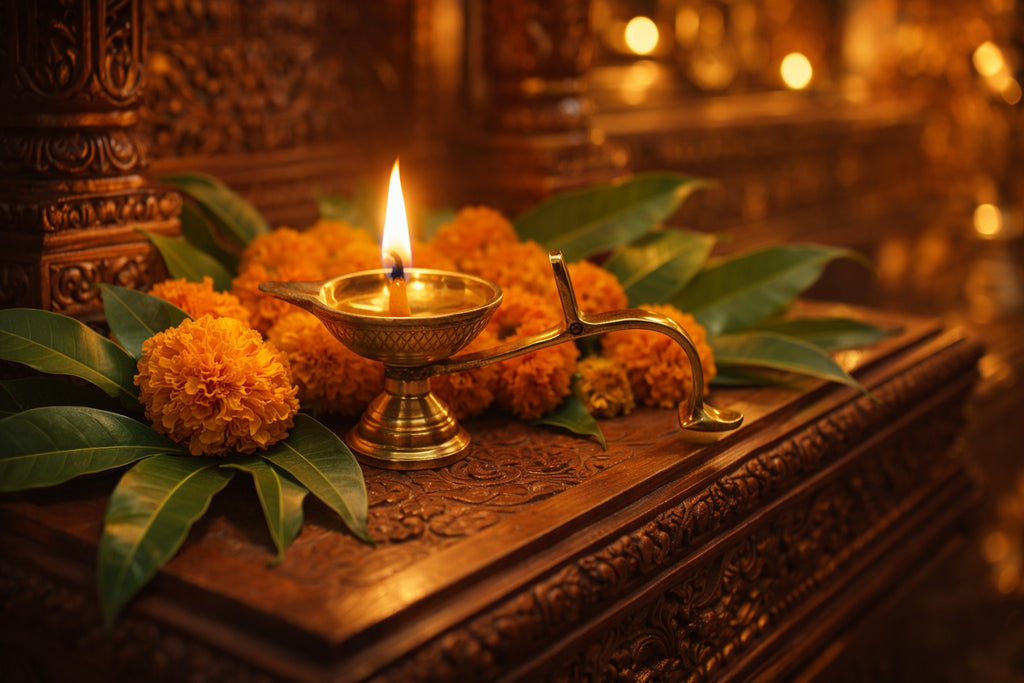 PeetalKraft Brass Aarti Diya Beat For Home Temple Pooja Aarti Festive Available In Two Variations Big