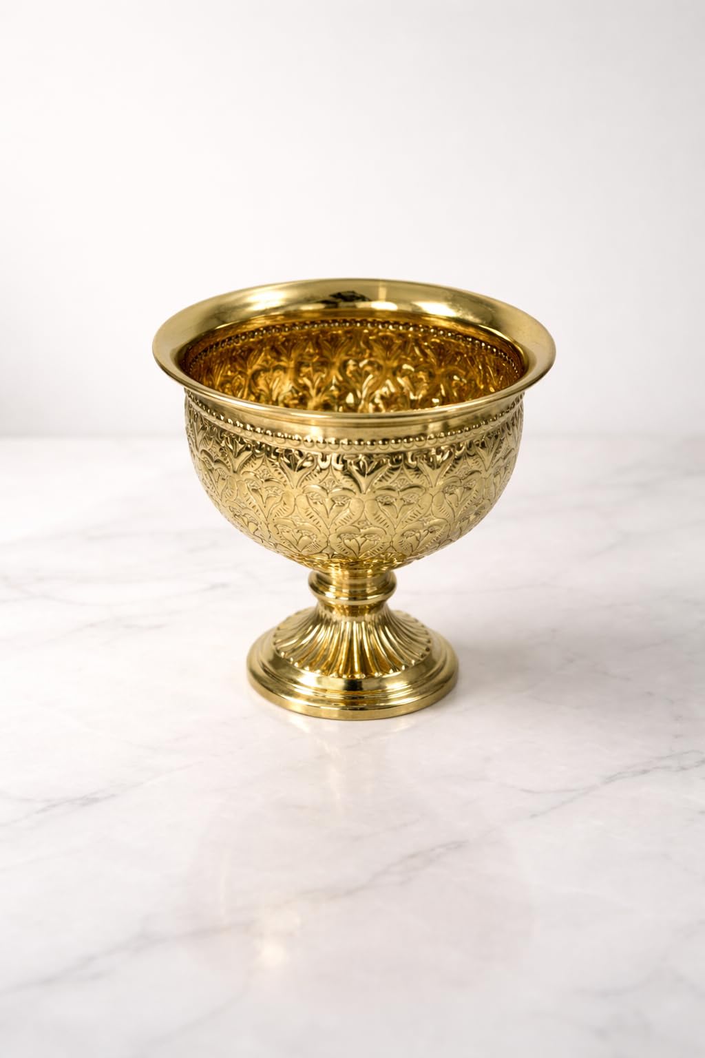 PeetalKraft Premium Brass Urli planter for Home Temple, Floating Flowers, Pooja Décor & Festive Decoration, 15 x 13 cm, Diwali, Wedding & Housewarming Gift