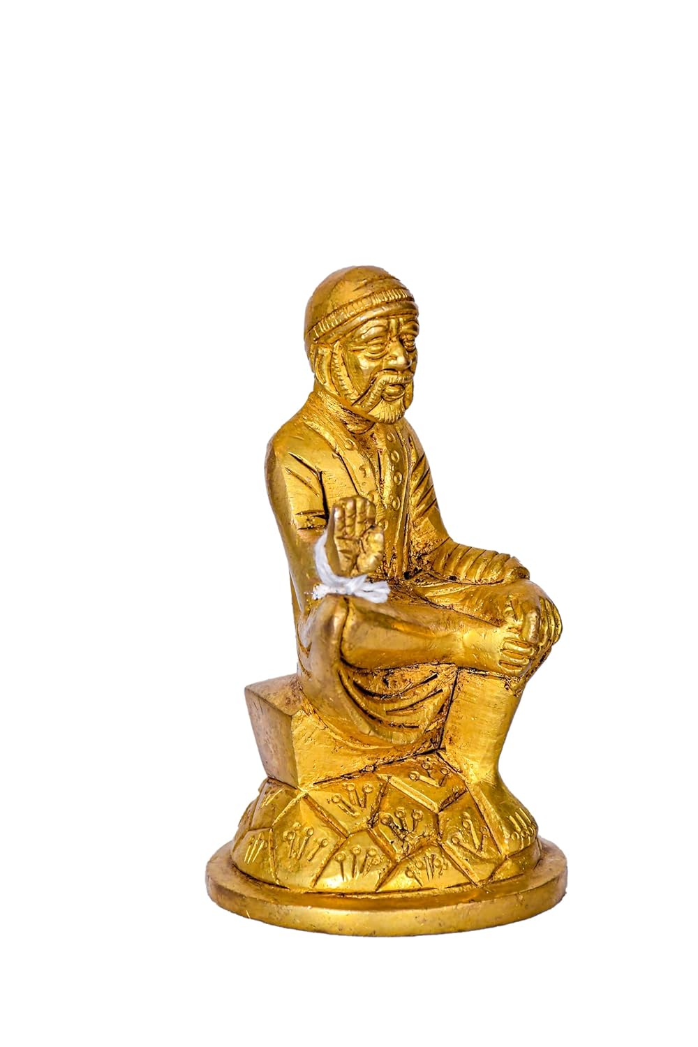 PeetalKraft Shirdi Sai Baba Brass Idol for Peace and Devotion, Size 5x5x10 cm, Weight 461 Grams
