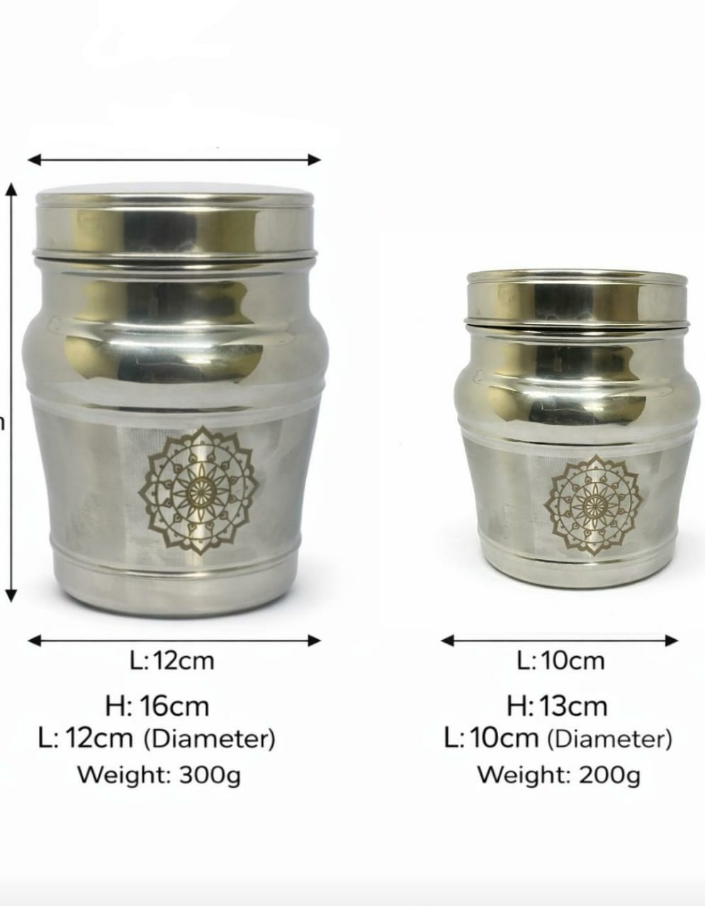 PeetalKraft Big Classic Stainless Steel Multipurpose Dibba Airtight Storage Container, Size 13x13x16 cm, Weight 300 Grams