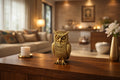 PeetalKraft Golden Brass Vastu Owl Statue for Good Luck and Home Decor, Size 5x4x7 cm, Weight 270 Grams