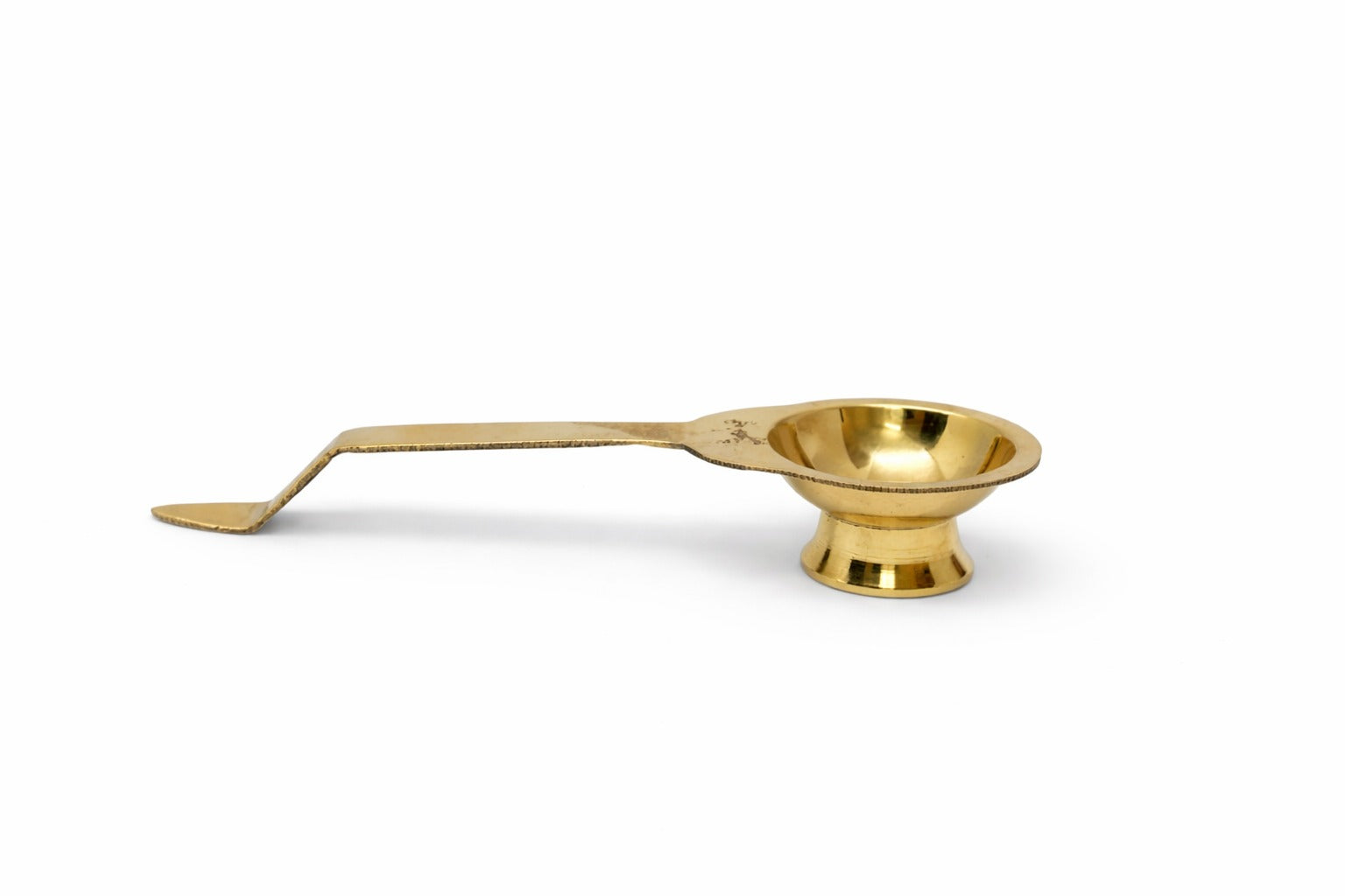 PeetalKraft Small Brass Spoon Diya For Personal Aarti And Rituals Size 13X3X3 Cm Weight 50 Grams