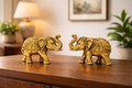 PeetalKraft Small Brass Elephant Pair Showpiece Set for Home Decor and Vastu, Size 7x2x5 cm, Weight 180 Grams