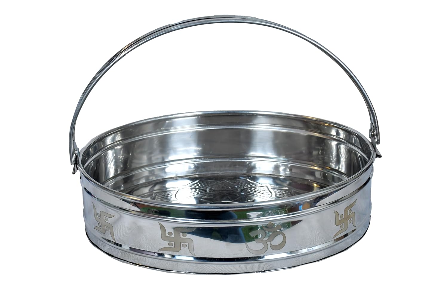 PeetalKraft Steel Round Basket for Kitchen and Home Utility, Size 24x24x6 cm, Weight 291 Grams