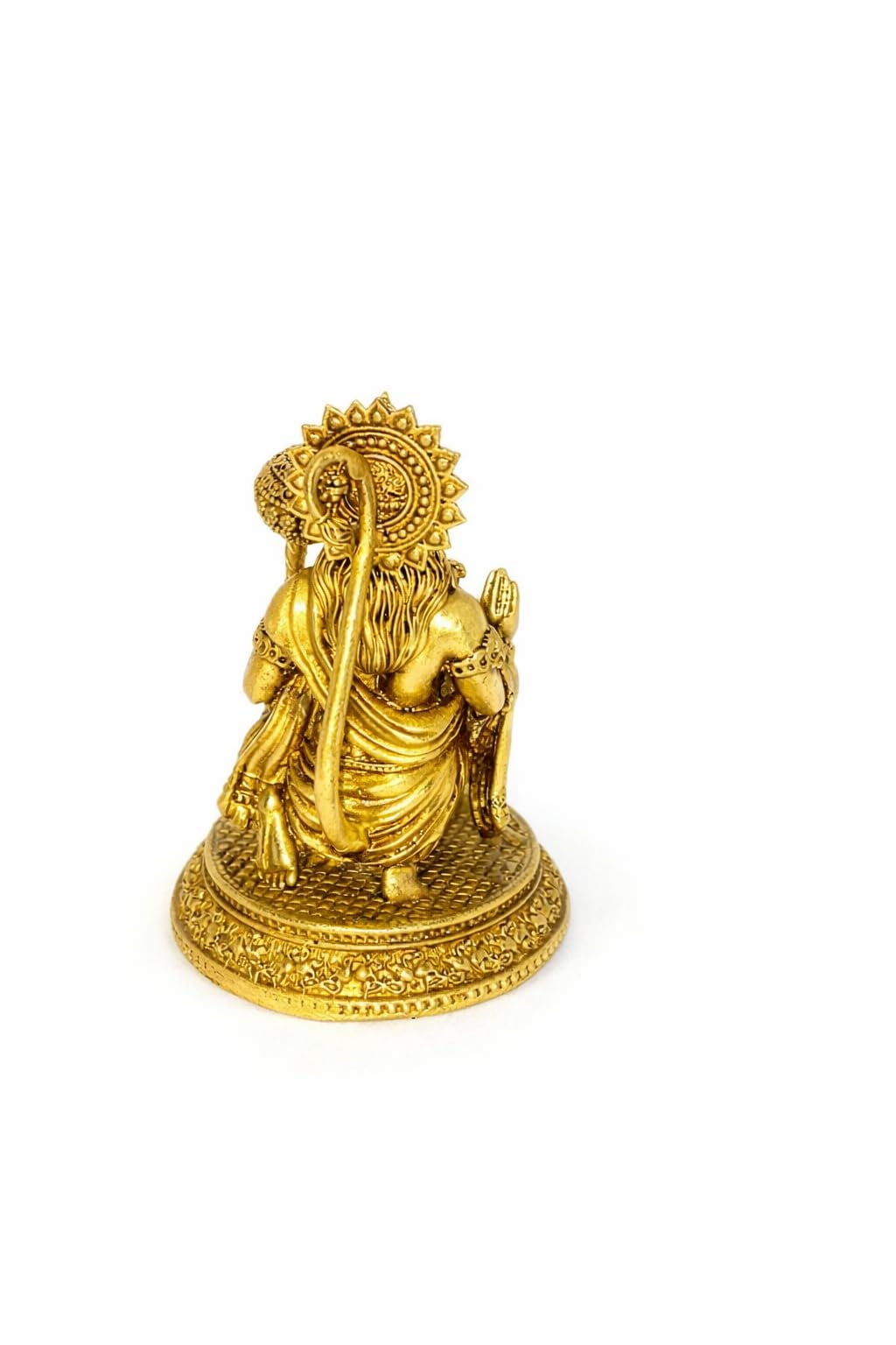 PeetalKraft Brass Hanuman Ji Idol Murti – 7.5 cm Height | Gold Finish Hindu God Statue for Pooja Room, Home Temple, Office & Car Dashboard | 110g