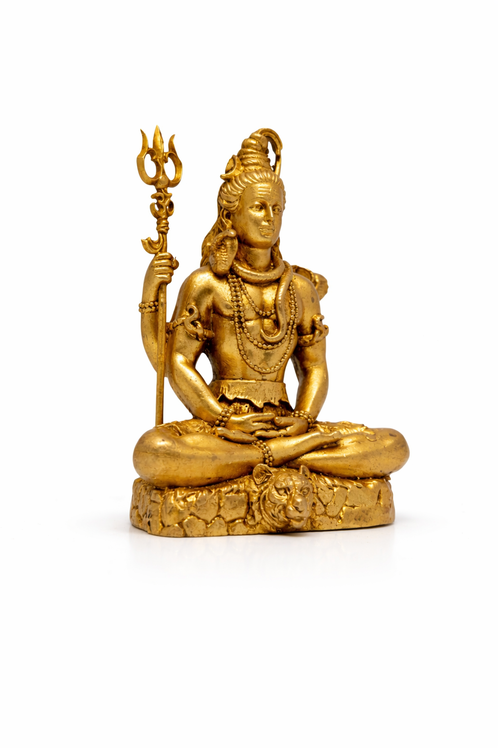 PeetalKraft Handcrafted Pure Brass Lord Shiva Idol Mahadev Murti for Home Temple, Size 6x4x10 cm, Weight 200 Grams