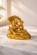PeetalKraft Pure Brass Vishnu Lakshmi Idol for Home Temple Puja Decor, 6 x 7 cm, Handcrafted Spiritual Gift for Diwali, Housewarming & Religious Occasions | 150g