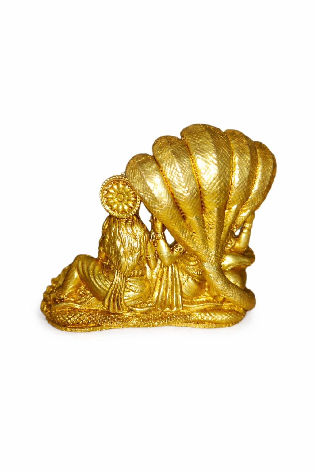 PeetalKraft Pure Brass Vishnu Lakshmi Idol for Home Temple Puja Decor, 6 x 7 cm, Handcrafted Spiritual Gift for Diwali, Housewarming & Religious Occasions | 150g